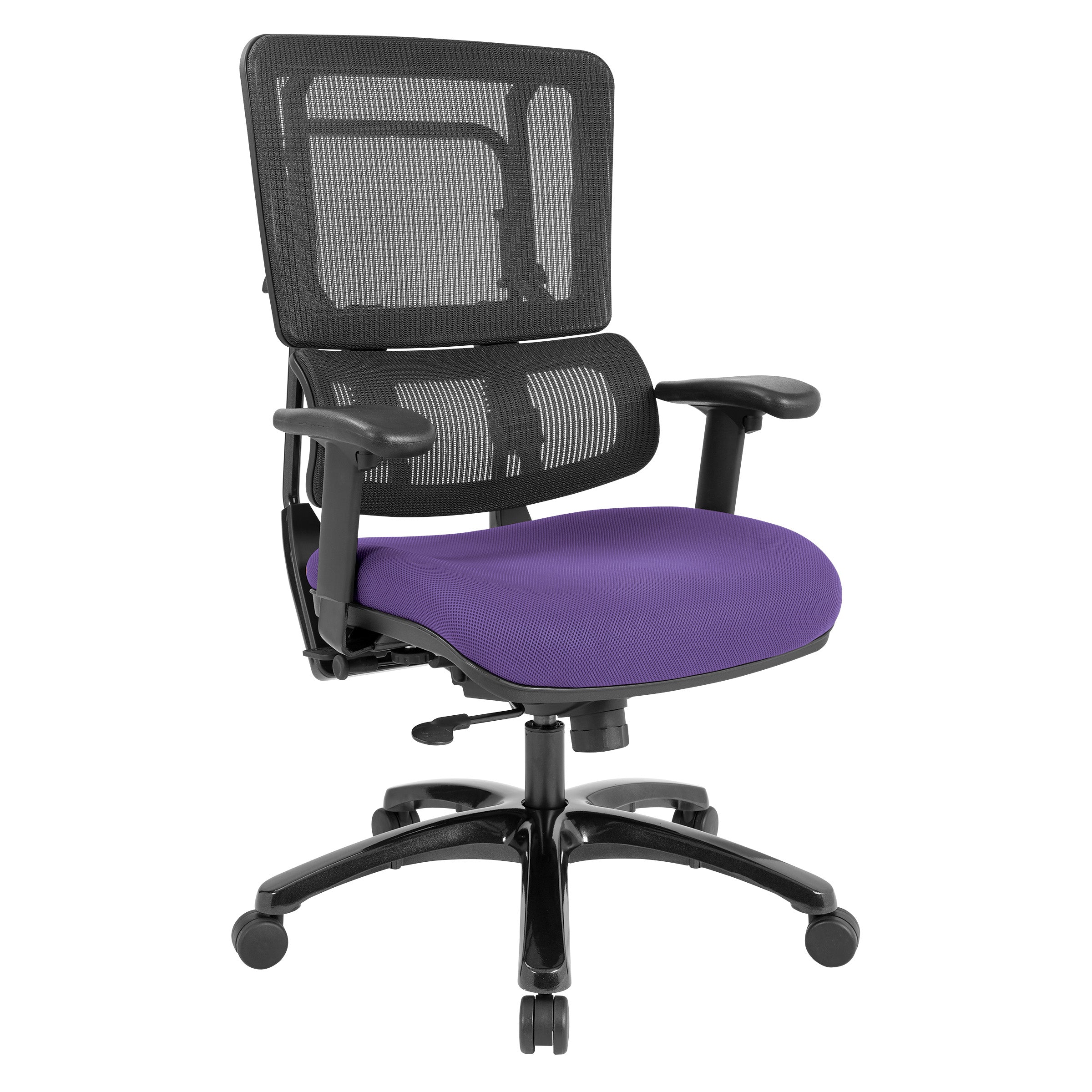 Vertical Black Mesh Back Chair with Shiny Black Base 1